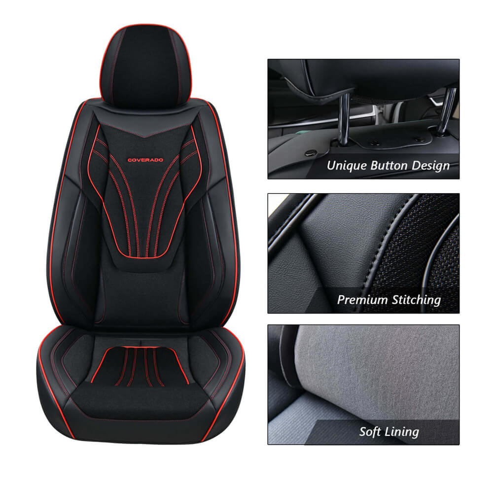 Coverado Seat Cover Full Set Universal Fit Magna Fabric Leather