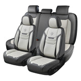 Coverado Faux Leather 5 Seats Car Seat Covers Full Set Front and Back Auto Seat Protectors Waterproof Universal Fit