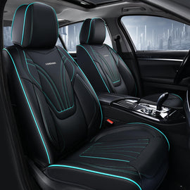 Coverado Leatherette Car Seat Covers Front and Back 5 Seats with Lumbar Support Water Resistant Full Set Auto Seat Protectors Universal Fit