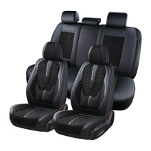 Load image into Gallery viewer, Coverado Suede &amp; Leather Full Set Car Seat Covers 5 Seats Front and Rear Auto Seat Protectors Universal Fit