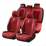 Coverado Car Seat Covers Full Set 5 Seats Fabric & Leather Front and Back Seat Protectors Universal Fit