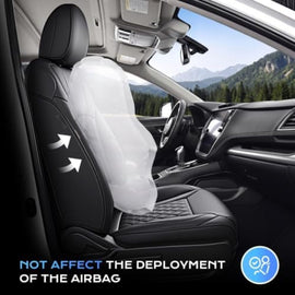 Subaru Outback 2020-2025 Full Coverage Custom Premium Faux Leather Car Seat Covers (No Leg Rest on Driver's Side)