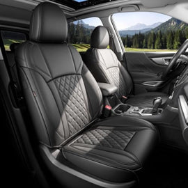 Subaru Forester 2019-2024 Full Coverage Custom Premium Faux Leather Car Seat Covers(Rear with Cup Holder)
