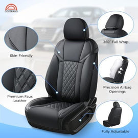 Subaru Forester 2019-2024 Full Coverage Custom Premium Faux Leather Car Seat Covers(Rear with Cup Holder)
