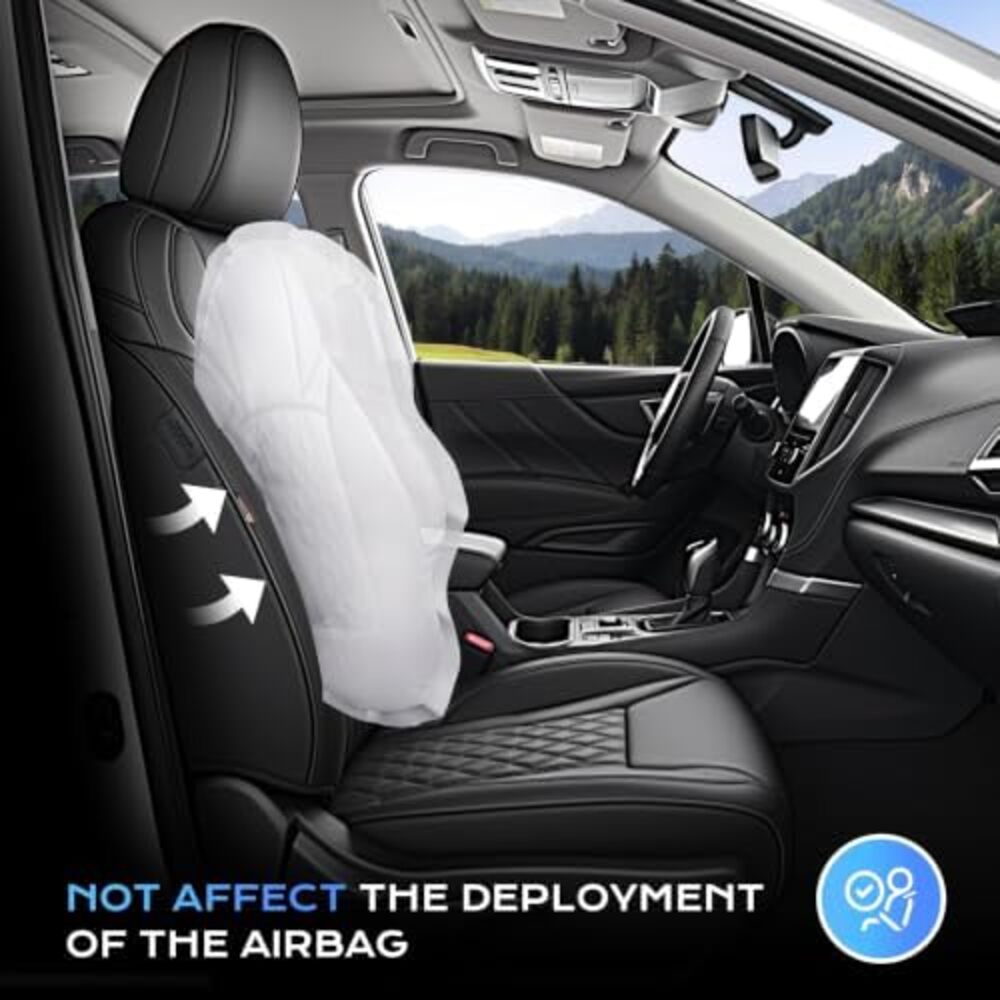 Subaru Forester 2019-2024 Full Coverage Custom Premium Faux Leather Car Seat Covers(Rear with Cup Holder)