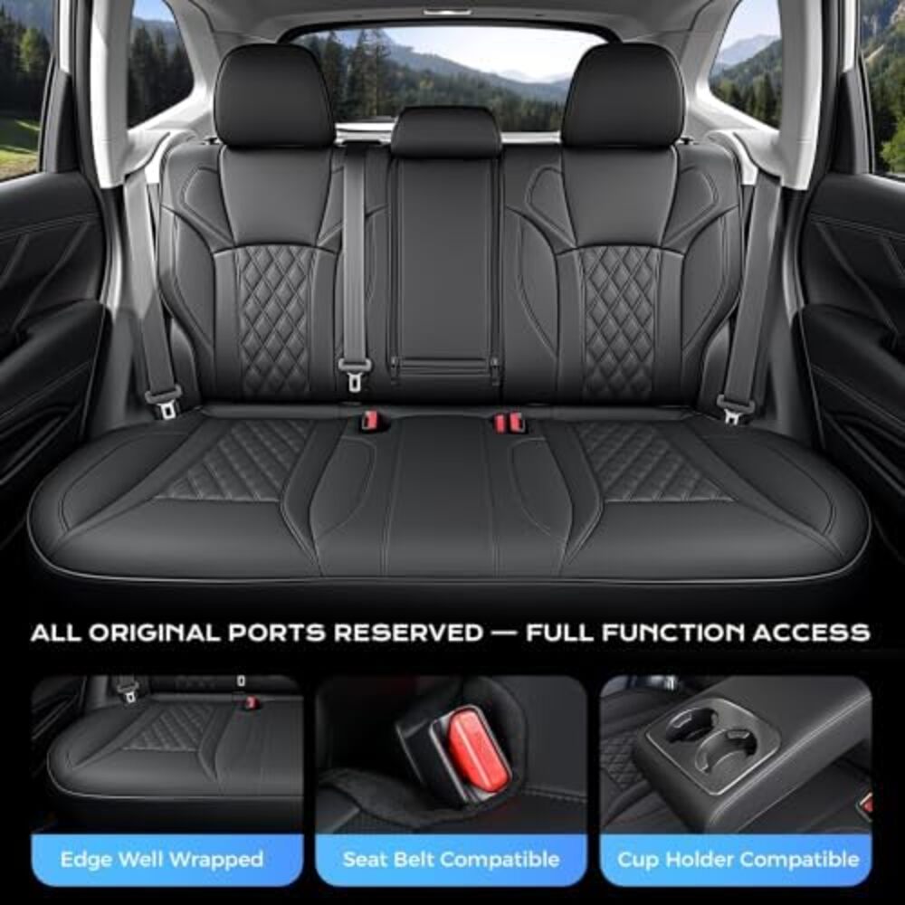 Subaru Forester 2019-2024 Full Coverage Custom Premium Faux Leather Car Seat Covers(Rear with Cup Holder)