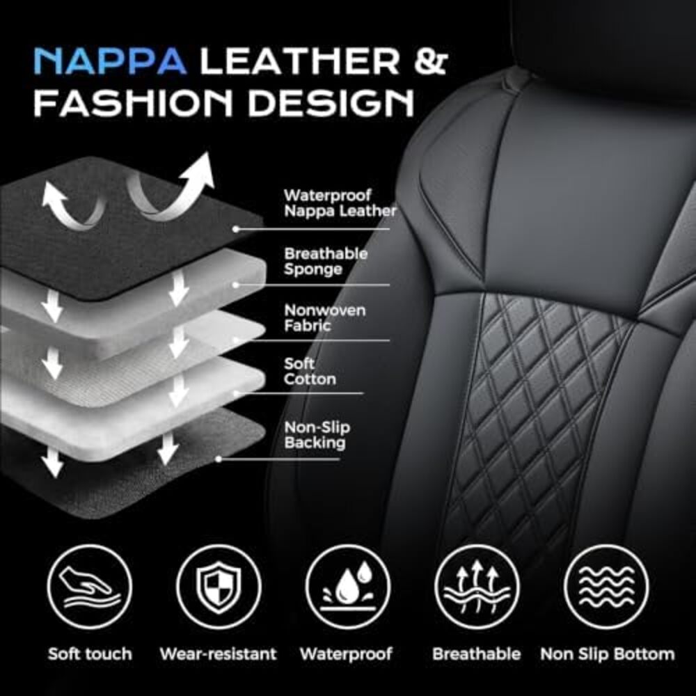 Subaru Forester 2019-2024 Full Coverage Custom Premium Faux Leather Car Seat Covers(Rear with Cup Holder)