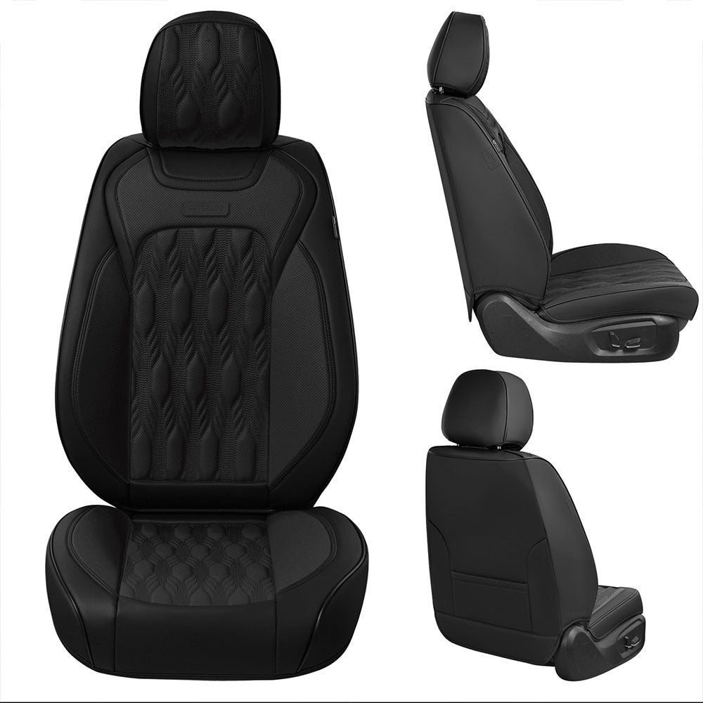 Coverado 5 Seats Full Set Seat Covers Premium Faux Leather Washable Universal Fit