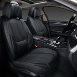 Coverado Full Set with Head Pillow Front and Back Seat Cover Set Faux Leather Waterproof Universal Fit