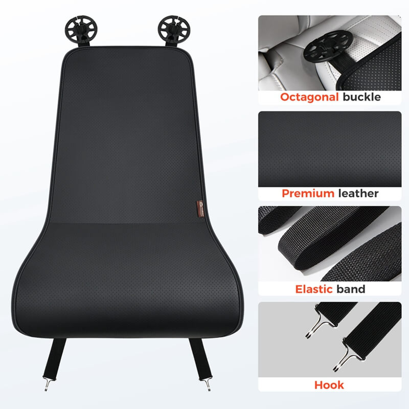 Coverado Car Seat Extender Pad Quality Leather Leg Support Cushion for Long Driving Office Chair