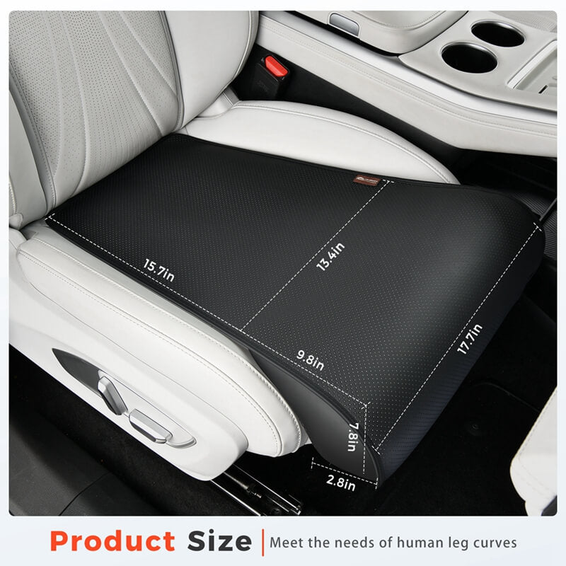 Coverado Car Seat Extender Pad Quality Leather Leg Support Cushion for Long Driving Office Chair