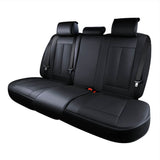 Coverado Rear Seat Covers Faux Leather Back Seat Protectors Velcro-Adjusted Universal Fit