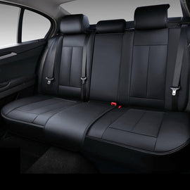 Coverado Rear Seat Covers Faux Leather Back Seat Protectors Velcro-Adjusted Universal Fit