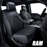Truckiipa 2002-2023 Ram 1500 Car Seat Covers Full Coverage Leather Auto Seat Protector Fit 1500 2500 3500 Crew Mega Cab Rebel Laramie Big Long Horn