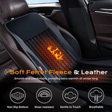 Load image into Gallery viewer, Coverado Car Seat Heater 3-Level Fasting Heated Seat Cushion with Faux Leather &amp; Fabric Material Warm Seat Covers Pad Universal Fit for Winter