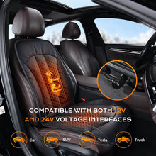Load image into Gallery viewer, Coverado Heated Seat Cushion 3-Level Faux Leather Car Seat Covers Pad Warm Seat Heater for Driver Seat Universal Fit for Cold Winter