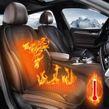 Coverado Fast Heating Pads Seat Heater Suede & PU Leather Heated Car Seat Cushion Universal Warmer Driver for Cold Winter