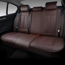 Load image into Gallery viewer, Coverado Brown Rear Seat Covers Faux Leather Back Seat Protectors Velcro-Adjusted Universal Fit