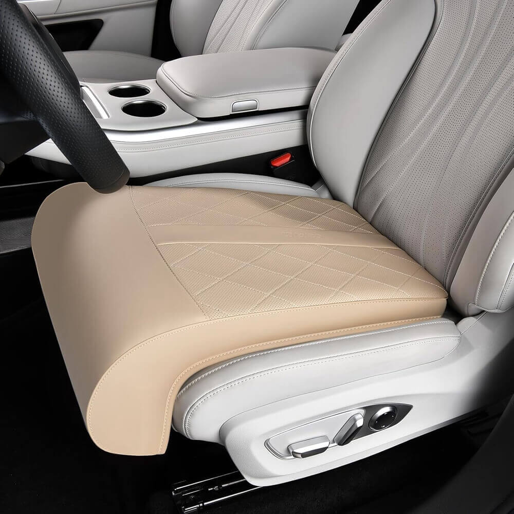 Coverado Car Seat Extender Pad Quality Leather Leg Support Cushion for Long Driving Universal for Driver Seat Office Chair