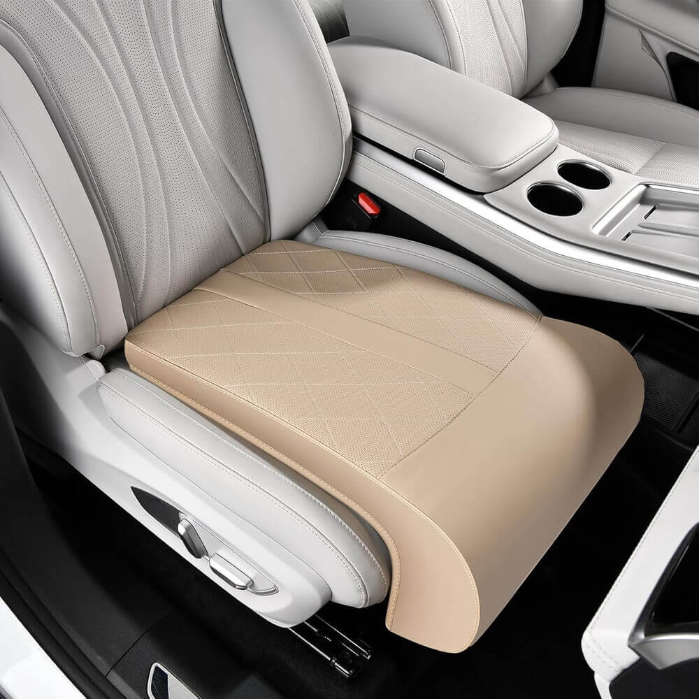 Coverado Car Seat Extender Pad Quality Leather Leg Support Cushion for Long Driving Universal for Driver Seat Office Chair