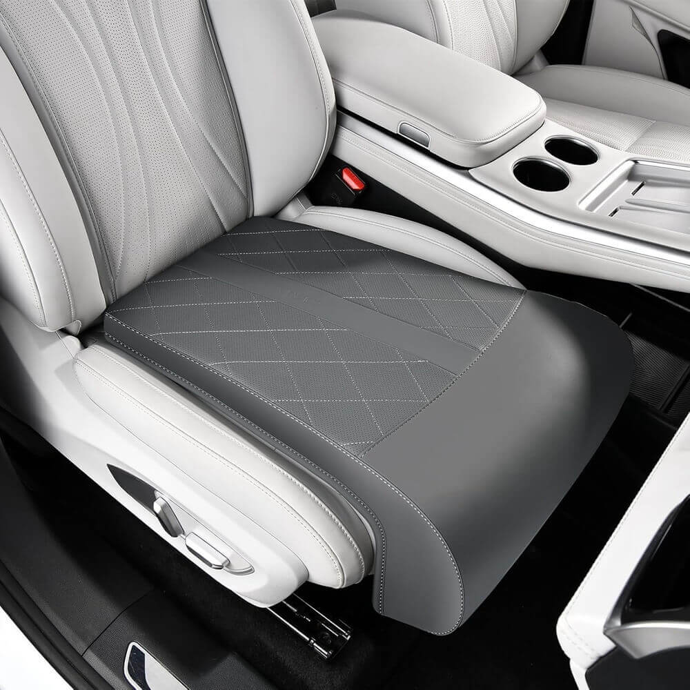 Coverado Car Seat Extender Pad Quality Leather Leg Support Cushion for Long Driving Universal for Driver Seat Office Chair