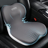 Coverado Car Lumbar Cushion Back Support Washable One Piece Memory Foam Ergonomic Driving Seat Cushion Non-Slip Office Chair Cushion