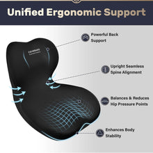 Load image into Gallery viewer, Coverado Car Lumbar Cushion Back Support Washable One Piece Memory Foam Ergonomic Driving Seat Cushion Non-Slip Office Chair Cushion