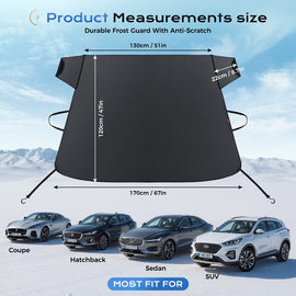 Coverado Car Windshield Snow Ice Cover 600D Oxford Fabric with 5 Layers Protection Heavy Duty Used for Snow Protection Rain and Sun Fit Most SUVs Sedans