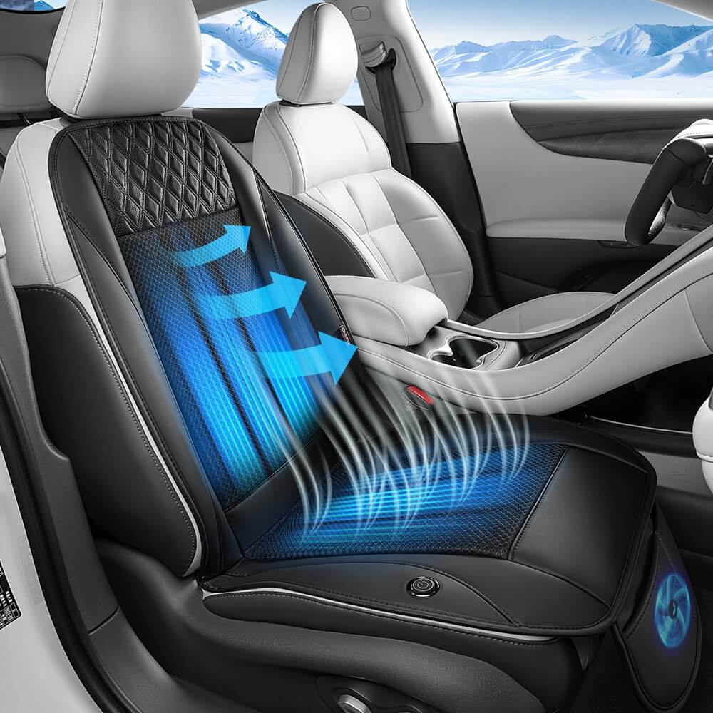 ❄️Coverado Cooling Car Seat Cushion Turbo Fan Ventilated Cover Universal Fit