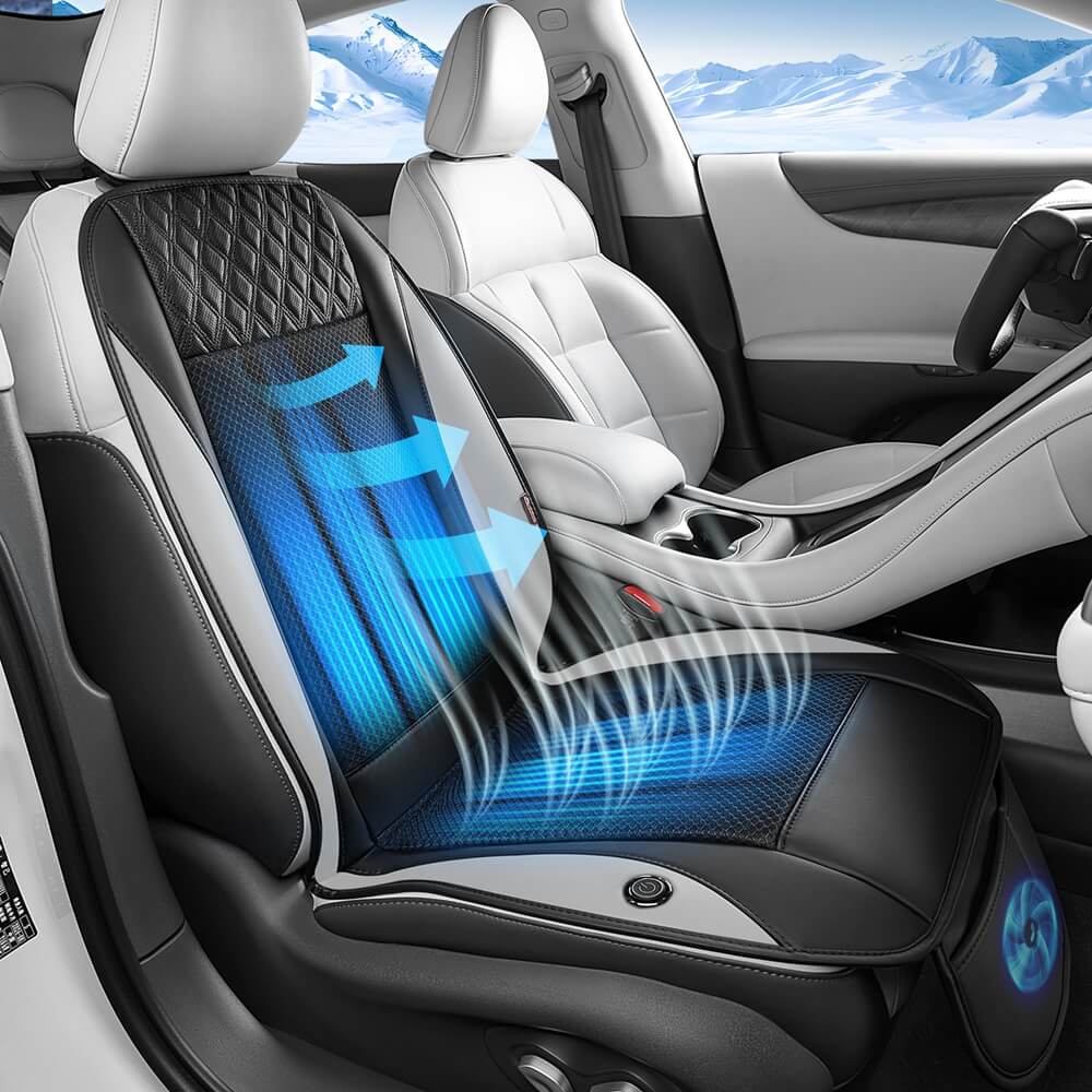❄️Coverado Cooling Car Seat Cushion Turbo Fan Ventilated Cover Universal Fit