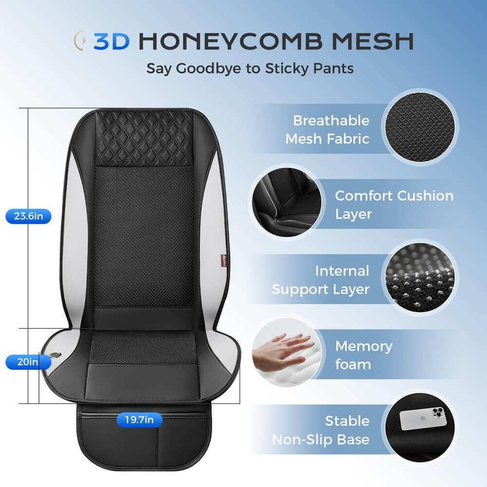❄️Coverado Cooling Car Seat Cushion Turbo Fan Ventilated Cover Universal Fit