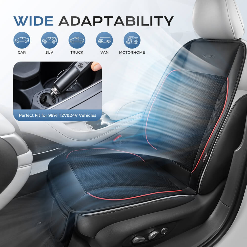 ❄️❄️Coverado Car Seat Cooling Cushion Dual Fan Ventilated Seat Cover Universal Fit
