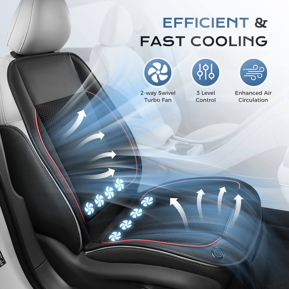 ❄️❄️Coverado Car Seat Cooling Cushion Dual Fan Ventilated Seat Cover Universal Fit