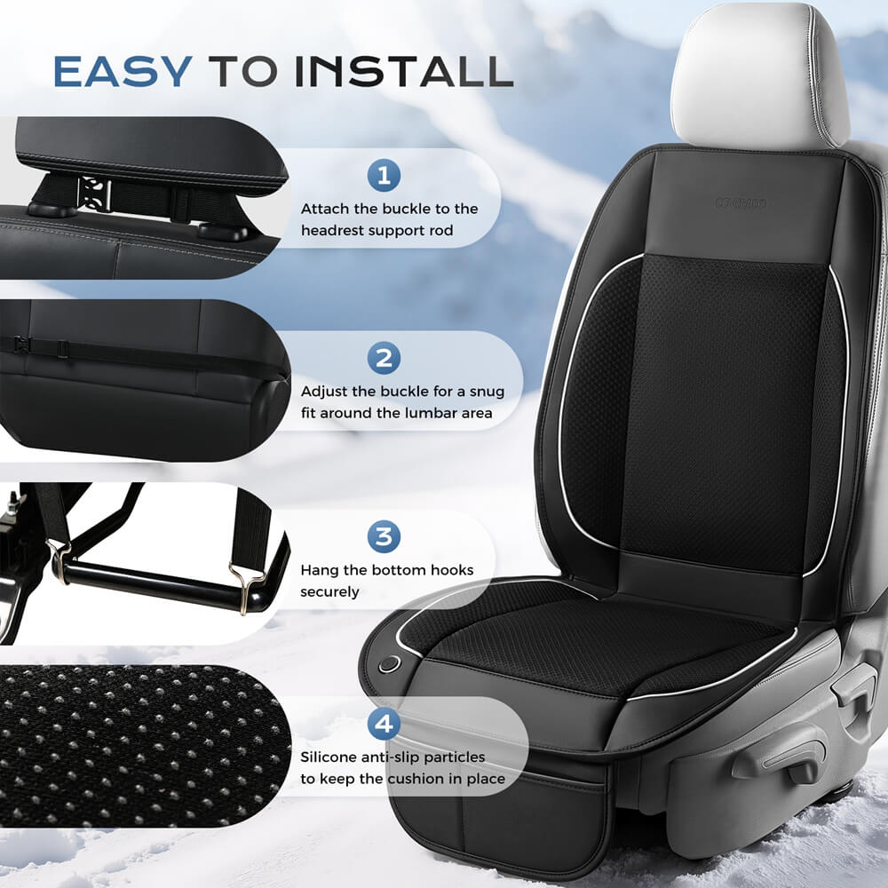 ❄️❄️Coverado Car Seat Cooling Cushion Dual Fan Ventilated Seat Cover Universal Fit