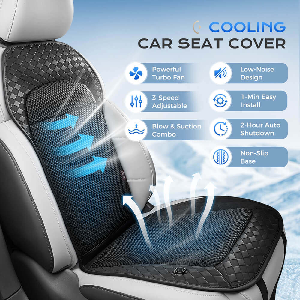 ❄️❄️❄️Coverado Car Cooling Seat Cushion 8 Fans Ventilated Seat Cover Universal Fit