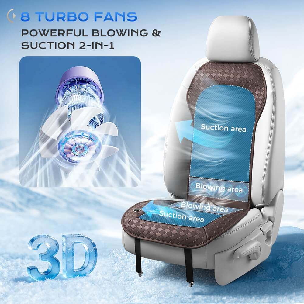 ❄️❄️❄️Coverado Car Cooling Seat Cushion 8 Fans Ventilated Seat Cover Universal Fit