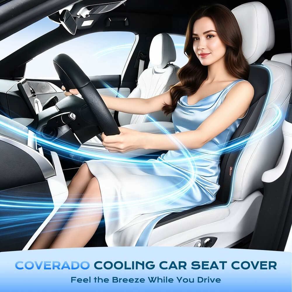 ❄️❄️❄️Coverado Car Cooling Cushion 8 Fans Ventilated Seat Cushion Universal Fit