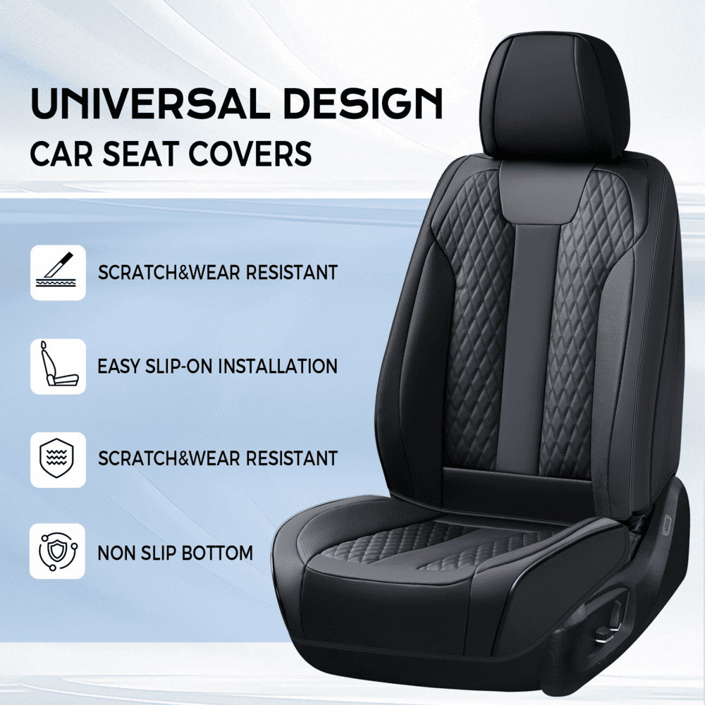 Coverado Car Seat Covers Premium Leatherette Front Seat 2 Seat and Full Set 5 Seat Protectors for SUVs Trucks Cars