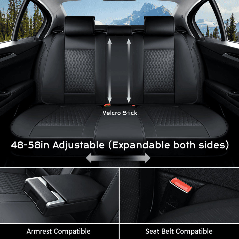 Coverado Car Seat Covers Premium Leatherette Front Seat 2 Seat and Full Set 5 Seat Protectors for SUVs Trucks Cars