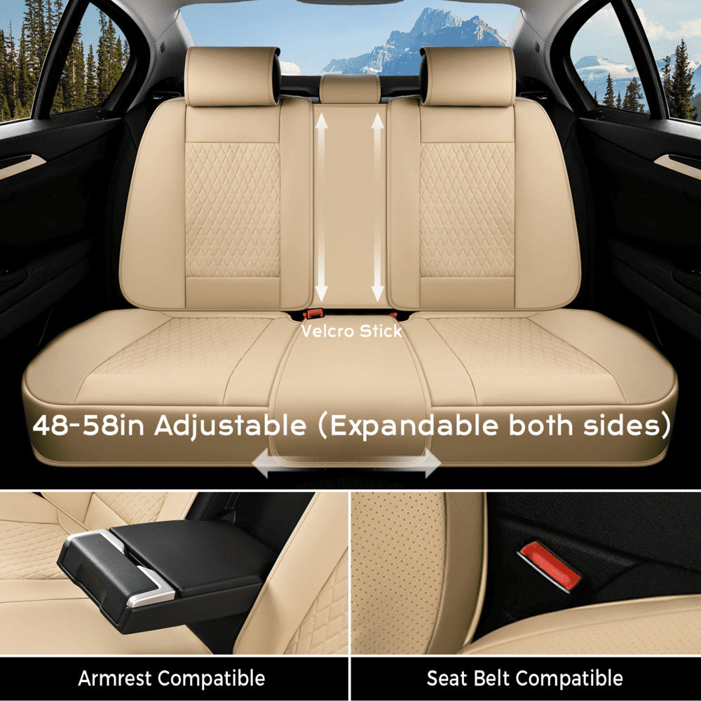 Coverado Car Seat Covers Premium Leatherette Front Seat 2 Seat and Full Set 5 Seat Protectors for SUVs Trucks Cars