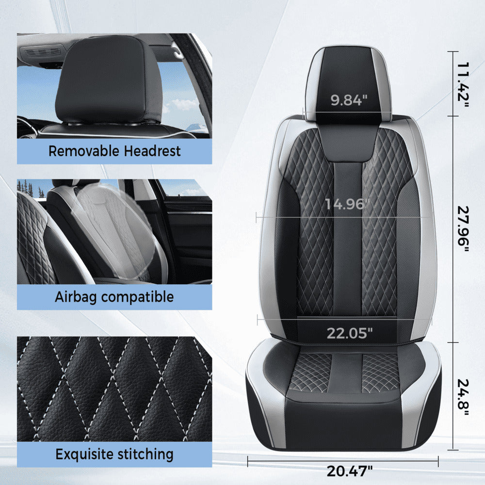 Coverado Car Seat Covers Premium Leatherette Front Seat 2 Seat and Full Set 5 Seat Protectors for SUVs Trucks Cars