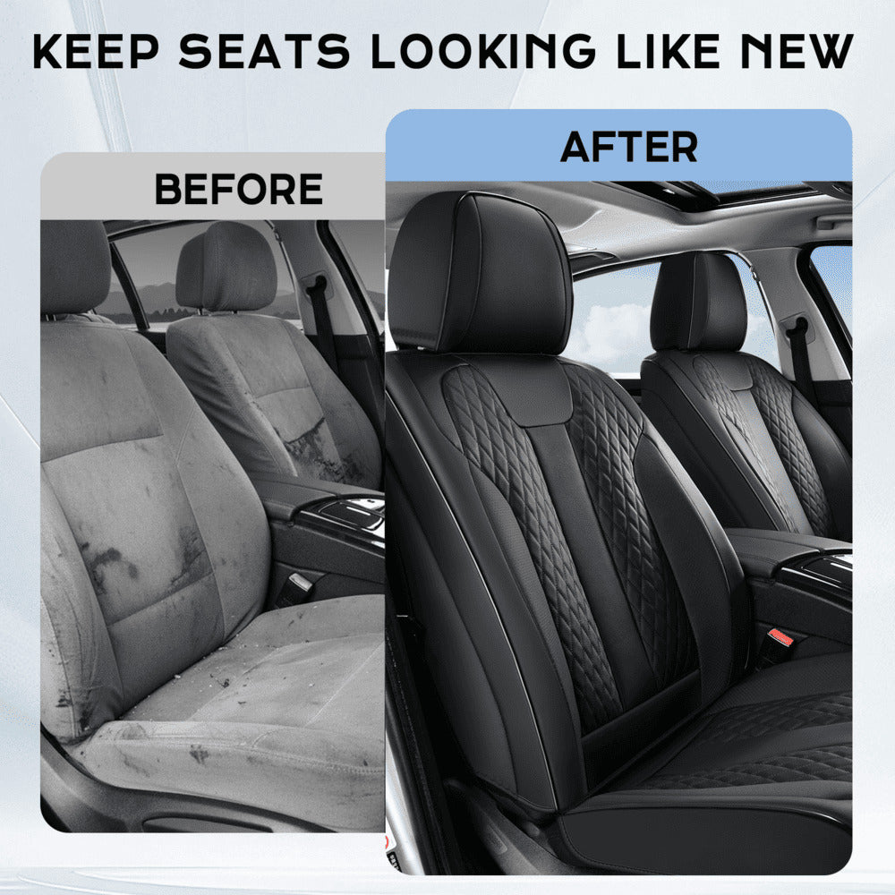 Coverado Car Seat Covers Premium Leatherette Front Seat 2 Seat and Full Set 5 Seat Protectors for SUVs Trucks Cars