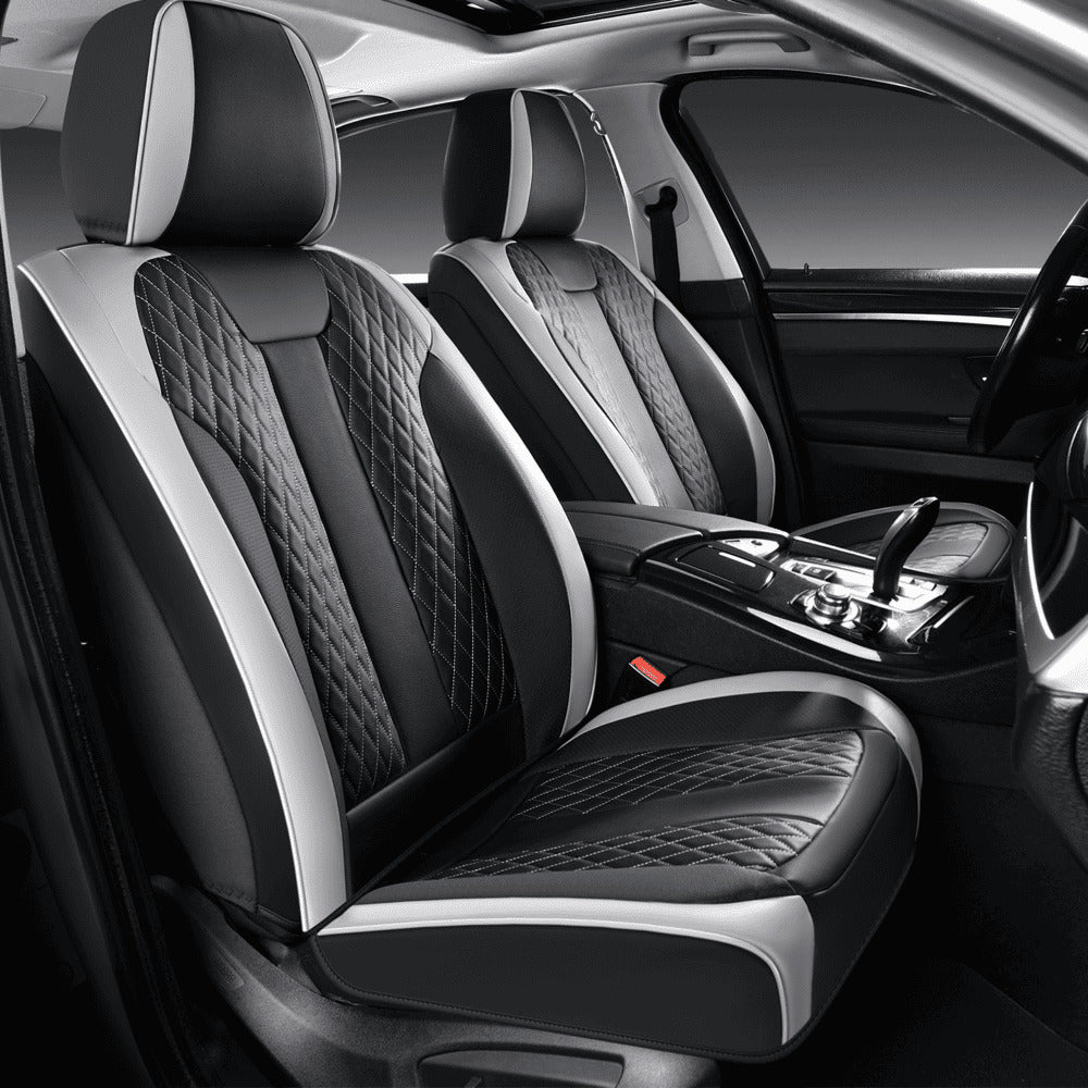 Coverado Car Seat Covers Premium Leatherette Front Seat 2 Seat and Full Set 5 Seat Protectors for SUVs Trucks Cars