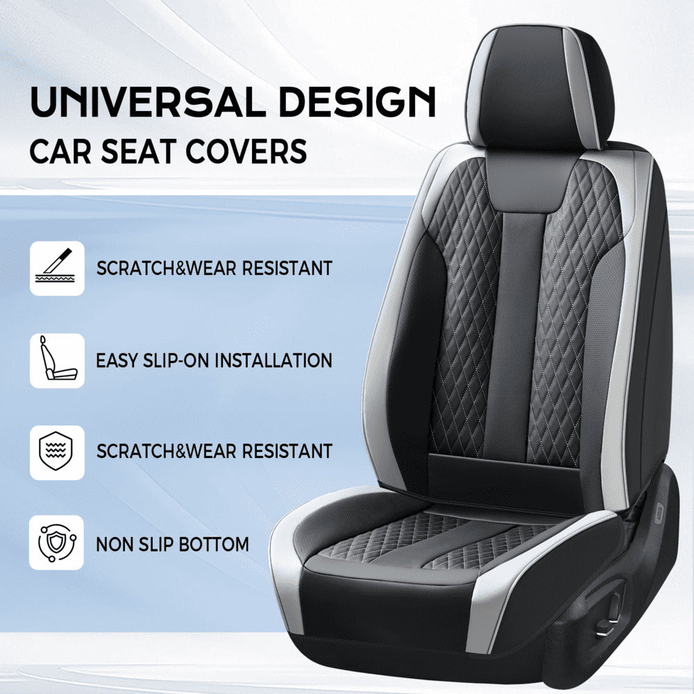 Coverado Car Seat Covers Premium Leatherette Front Seat 2 Seat and Full Set 5 Seat Protectors for SUVs Trucks Cars