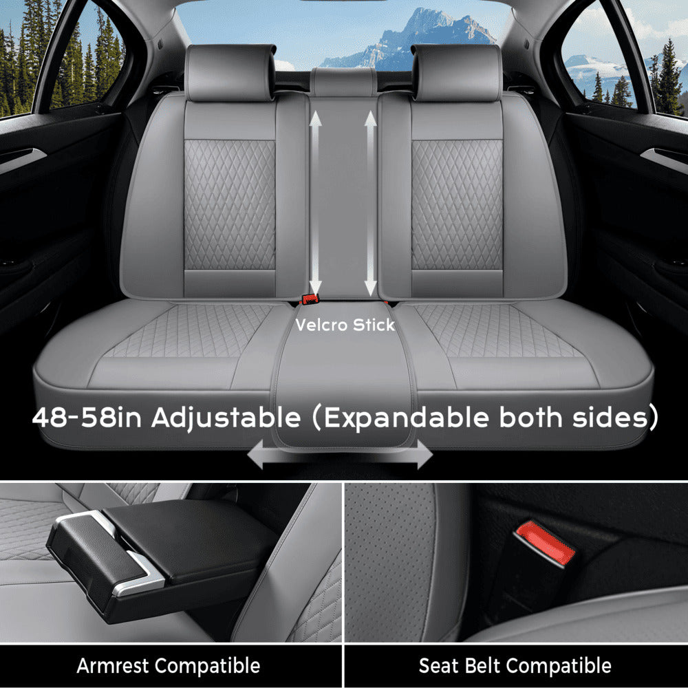 Coverado Car Seat Covers Premium Leatherette Front Seat 2 Seat and Full Set 5 Seat Protectors for SUVs Trucks Cars