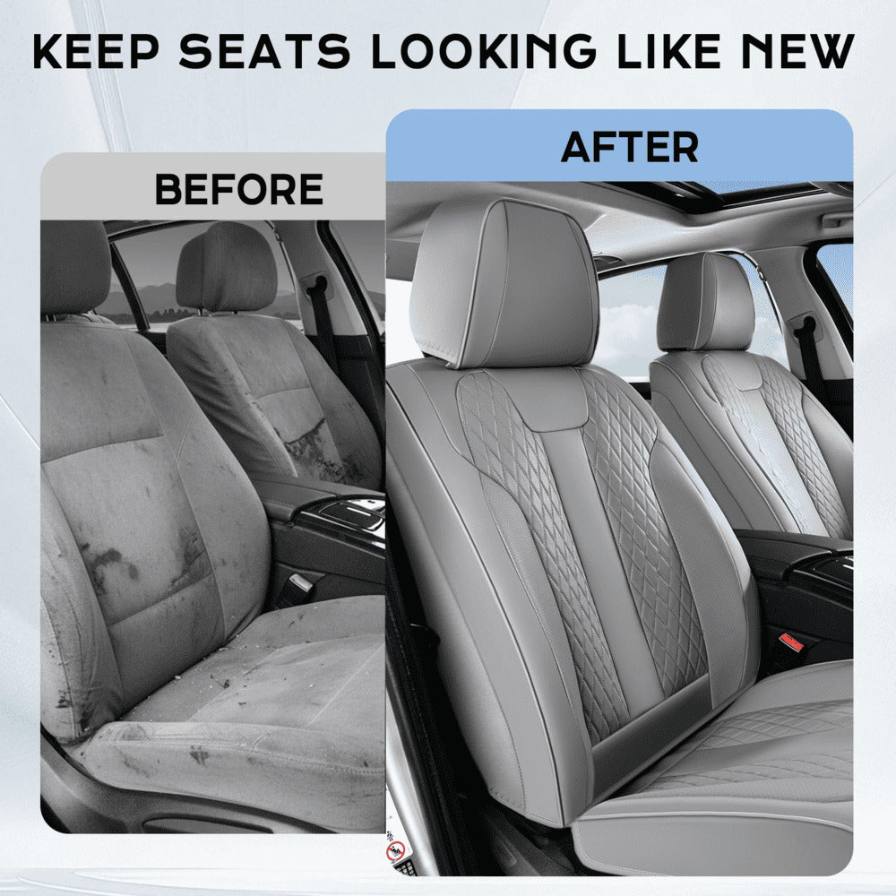 Coverado Car Seat Covers Premium Leatherette Front Seat 2 Seat and Full Set 5 Seat Protectors for SUVs Trucks Cars