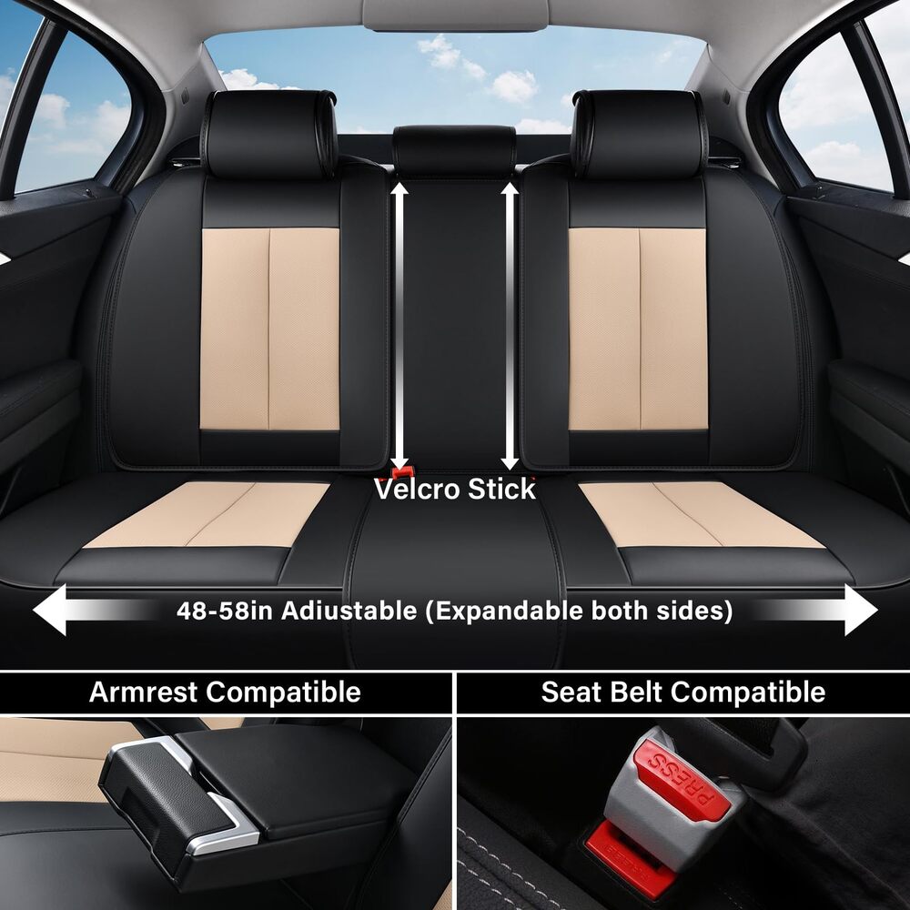 Coverado 5 Full Set Car Seat Covers Set for Front and Back Seats Auto Interior Universal Fit