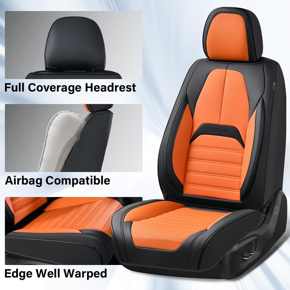 Coverado 5 Full Set Car Seat Covers Set for Front and Back Seats Auto Interior Universal Fit