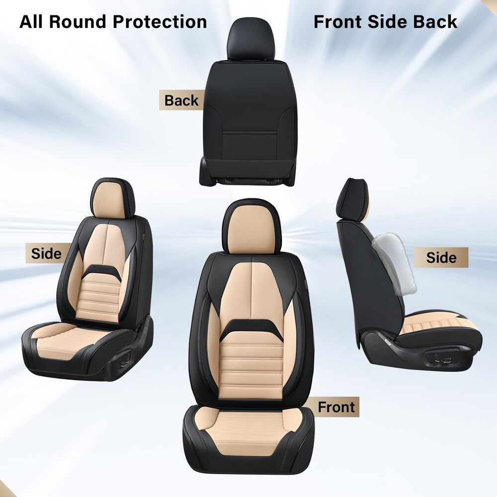 Coverado 5 Full Set Car Seat Covers Set for Front and Back Seats Auto Interior Universal Fit