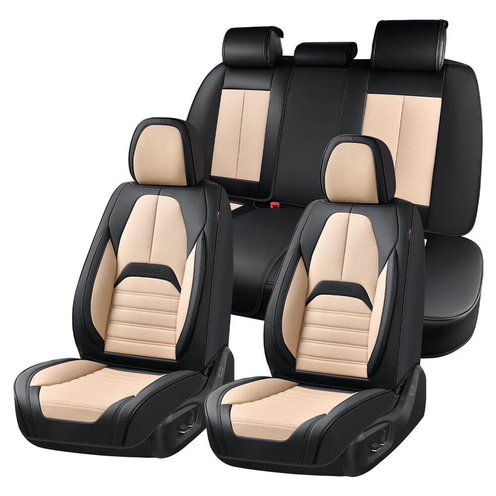 Coverado 5 Full Set Car Seat Covers Set for Front and Back Seats Auto Interior Universal Fit